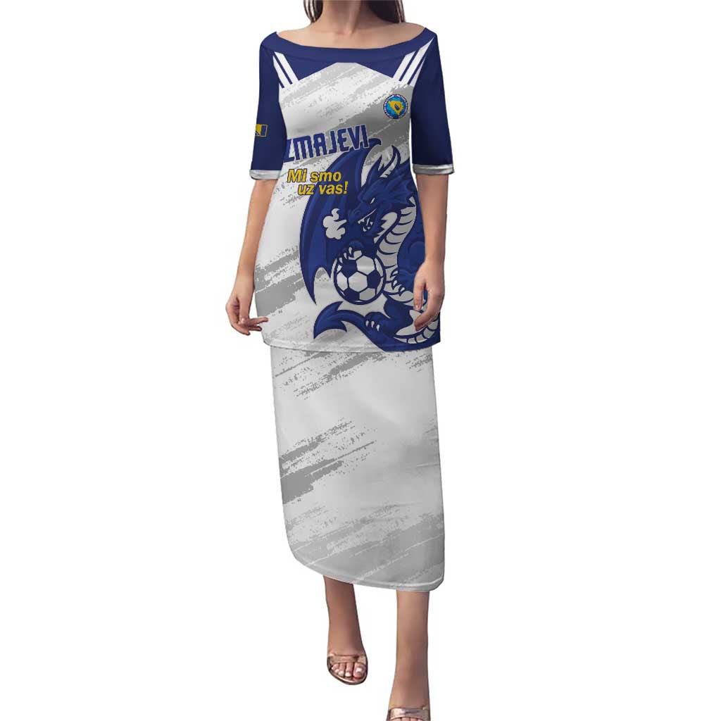 Bosnia and Herzegovina Football Custom Puletasi Go Zmajevi Mi smo uz vas White Version - Wonder Print Shop