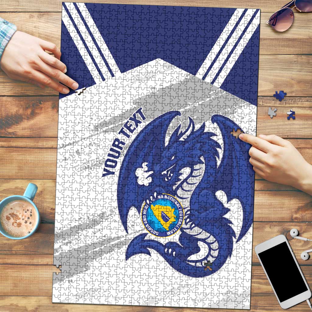 Bosnia and Herzegovina Football Custom Puzzle Go Zmajevi Mi smo uz vas White Version - Wonder Print Shop