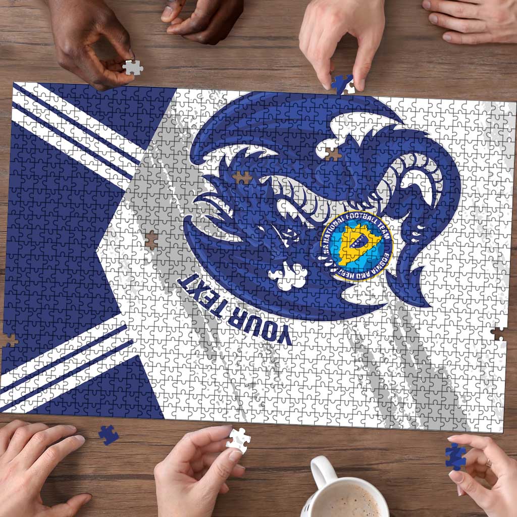 Bosnia and Herzegovina Football Custom Puzzle Go Zmajevi Mi smo uz vas White Version - Wonder Print Shop
