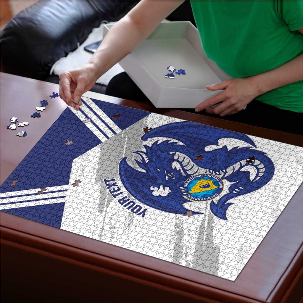Bosnia and Herzegovina Football Custom Puzzle Go Zmajevi Mi smo uz vas White Version - Wonder Print Shop