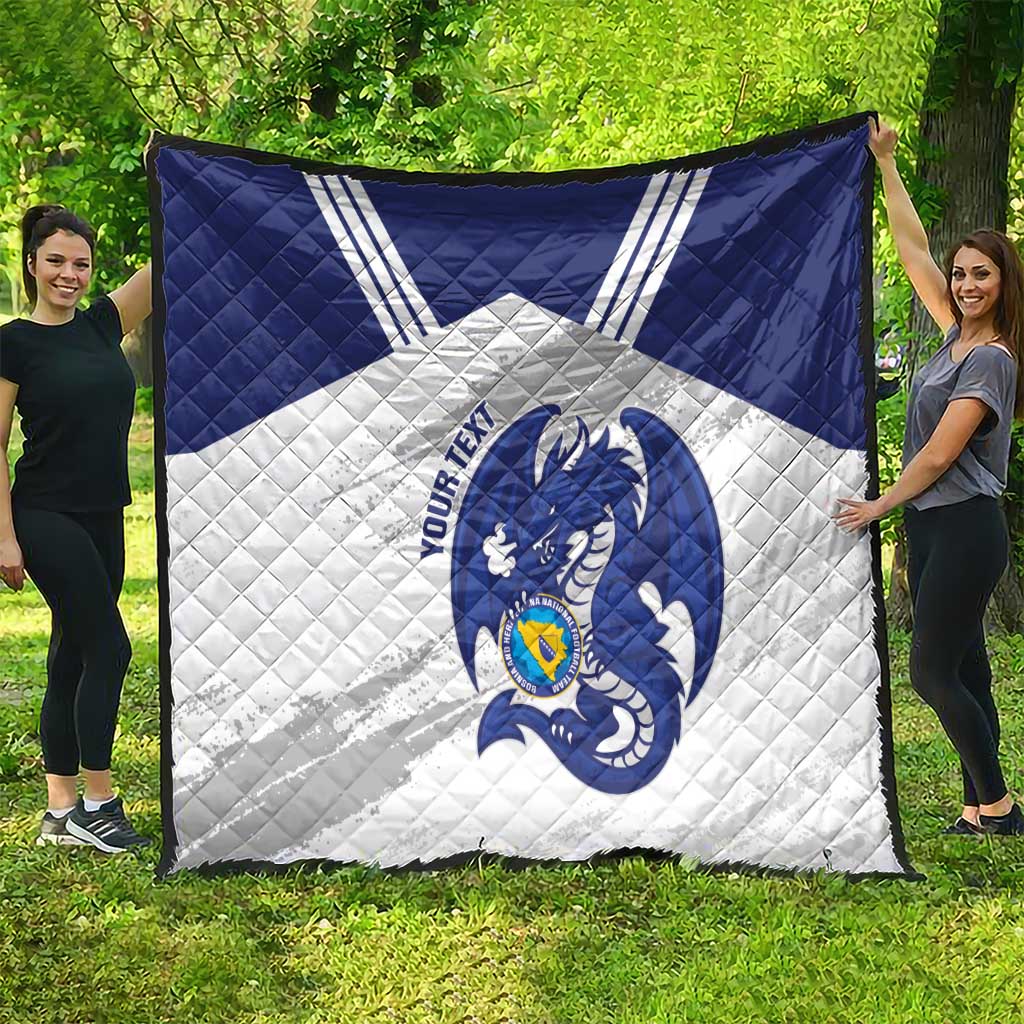 Bosnia and Herzegovina Football Custom Quilt Go Zmajevi Mi smo uz vas White Version - Wonder Print Shop