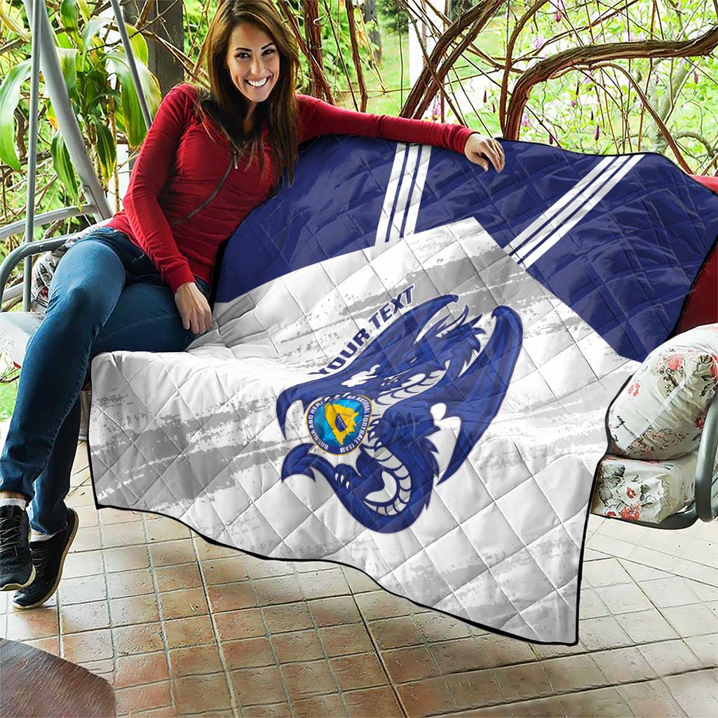 Bosnia and Herzegovina Football Custom Quilt Go Zmajevi Mi smo uz vas White Version - Wonder Print Shop