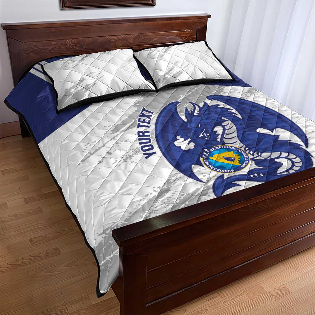 Bosnia and Herzegovina Football Custom Quilt Bed Set Go Zmajevi Mi smo uz vas White Version - Wonder Print Shop