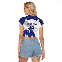 Bosnia and Herzegovina Football Custom Raglan Cropped T Shirt Go Zmajevi Mi smo uz vas White Version - Wonder Print Shop