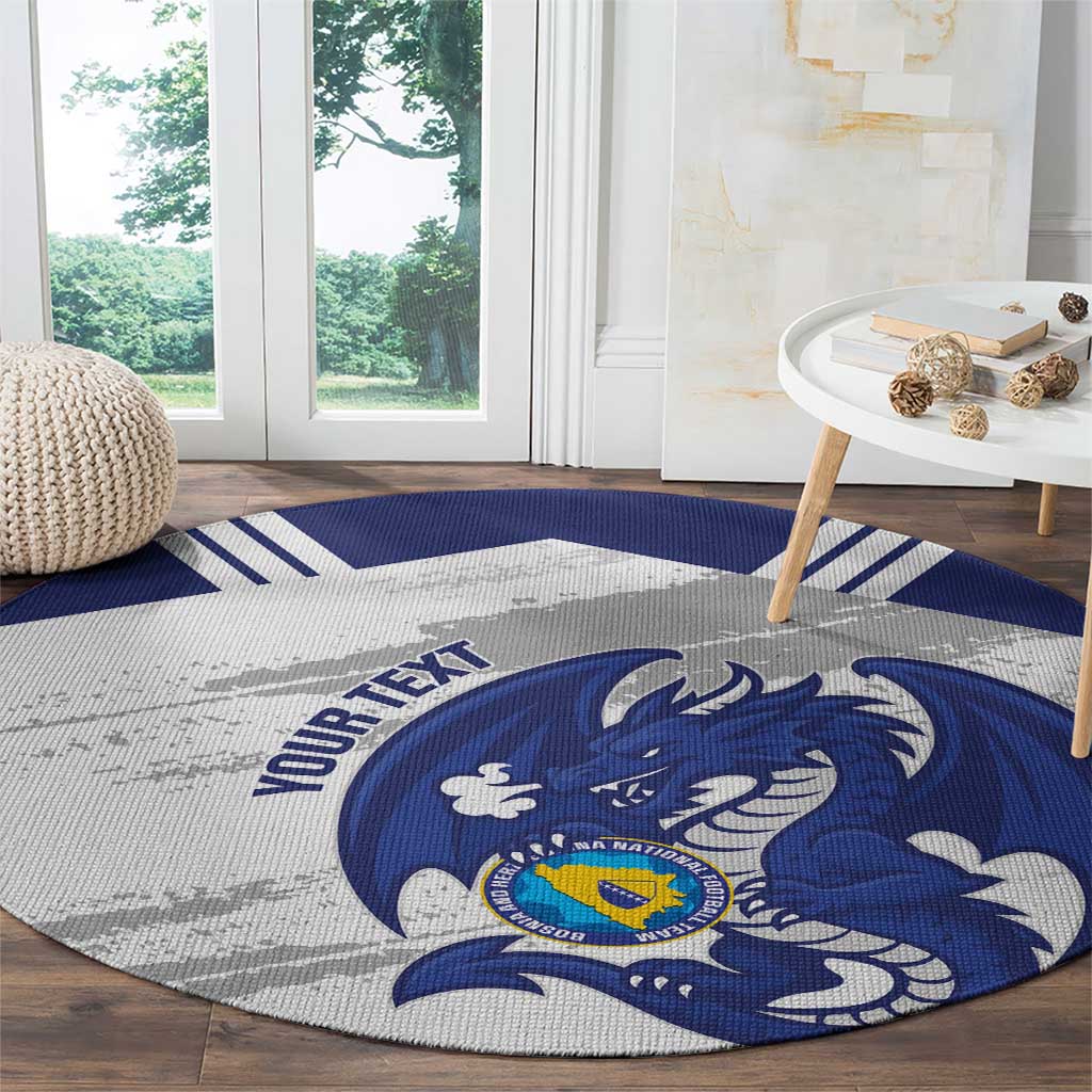 Bosnia and Herzegovina Football Custom Round Carpet Go Zmajevi Mi smo uz vas White Version - Wonder Print Shop