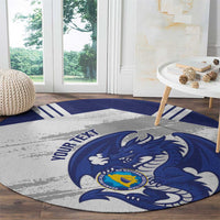 Bosnia and Herzegovina Football Custom Round Carpet Go Zmajevi Mi smo uz vas White Version - Wonder Print Shop