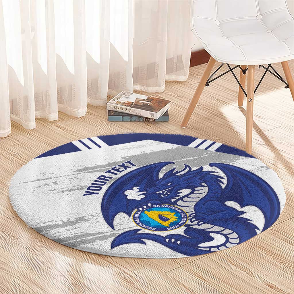 Bosnia and Herzegovina Football Custom Round Carpet Go Zmajevi Mi smo uz vas White Version - Wonder Print Shop