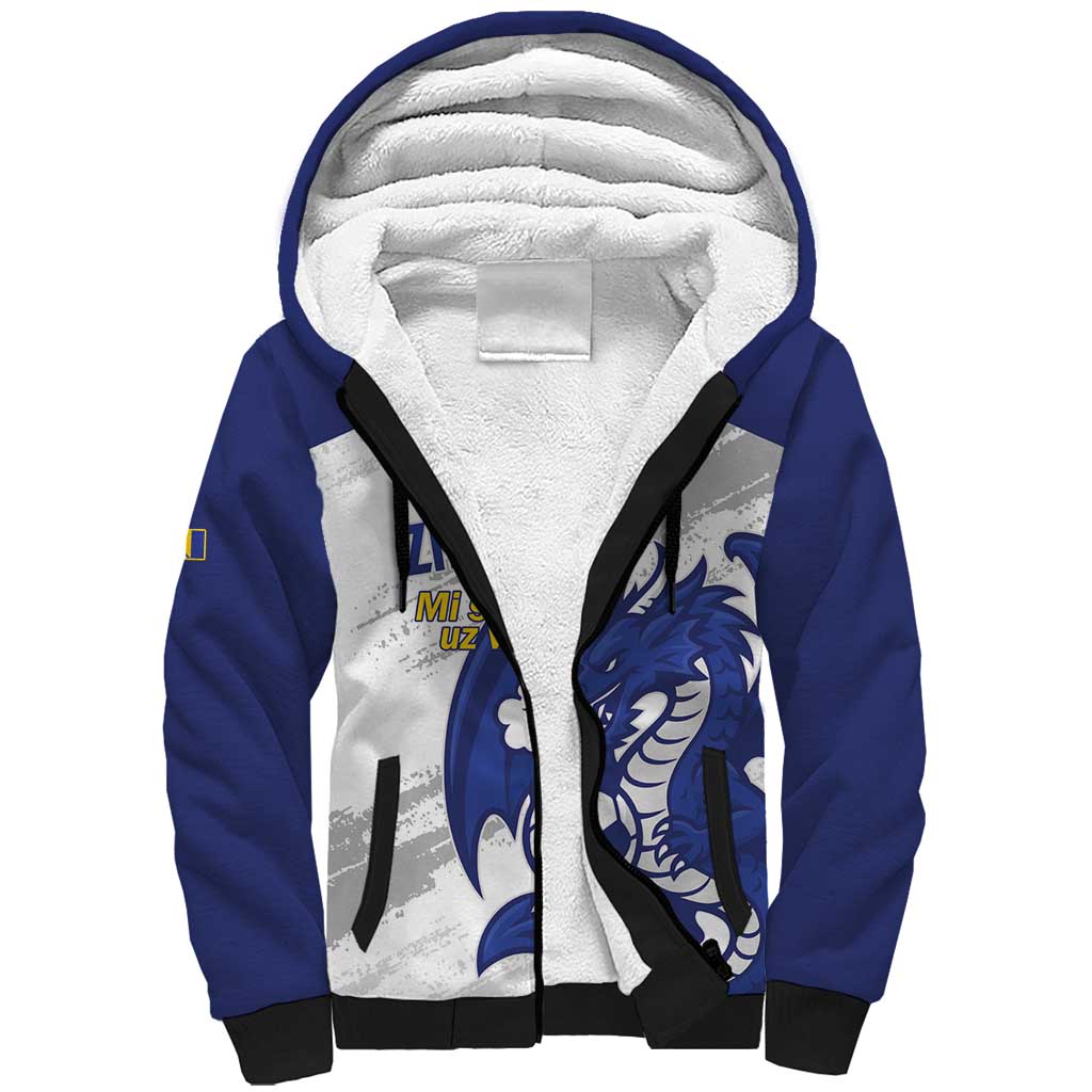 Bosnia and Herzegovina Football Custom Sherpa Hoodie Go Zmajevi Mi smo uz vas White Version - Wonder Print Shop
