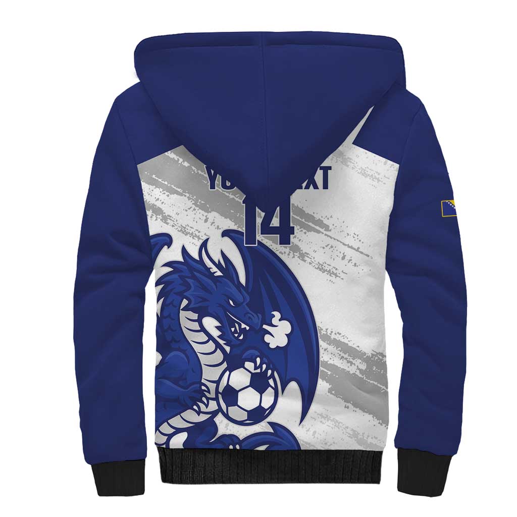 Bosnia and Herzegovina Football Custom Sherpa Hoodie Go Zmajevi Mi smo uz vas White Version - Wonder Print Shop