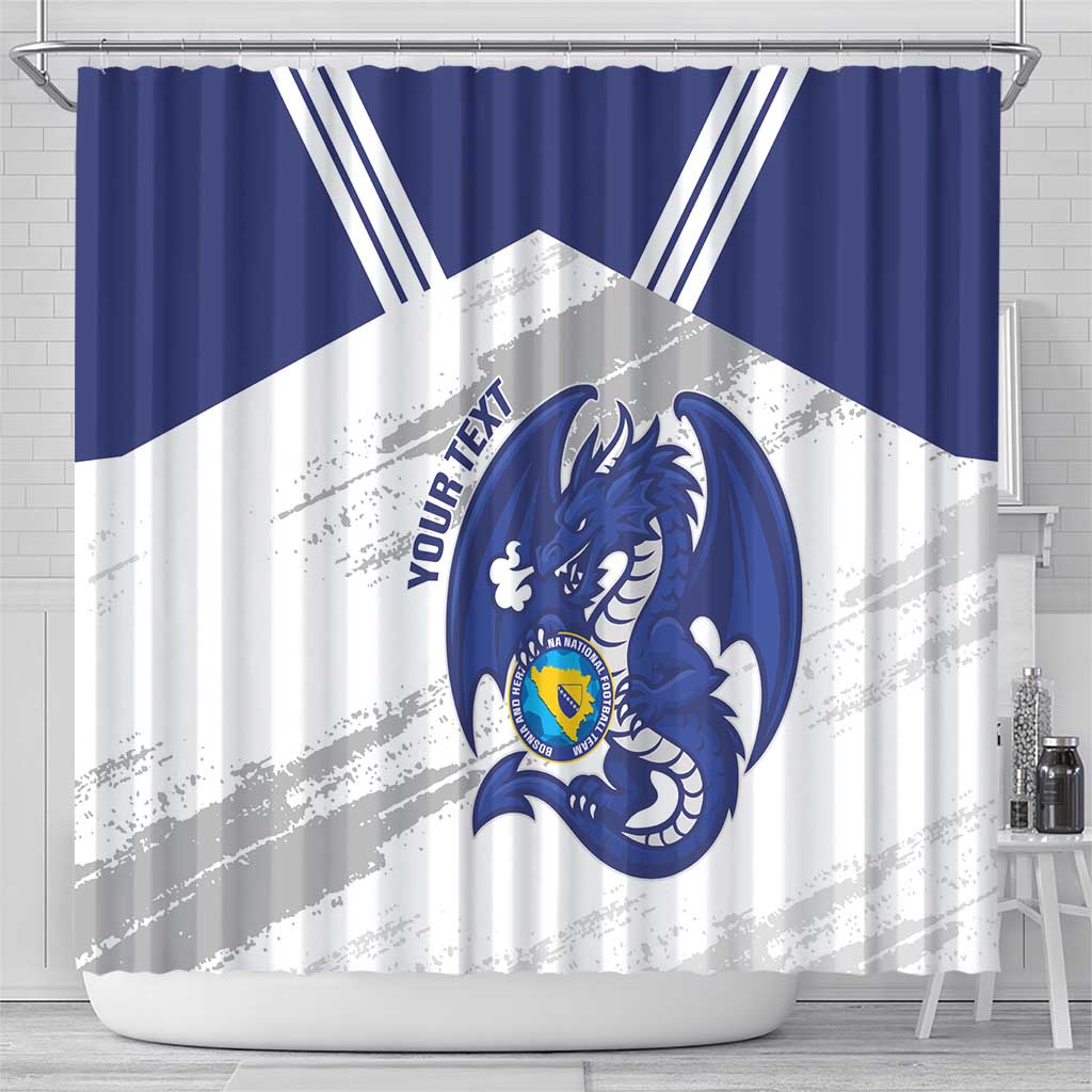 Bosnia and Herzegovina Football Custom Shower Curtain Go Zmajevi Mi smo uz vas White Version - Wonder Print Shop