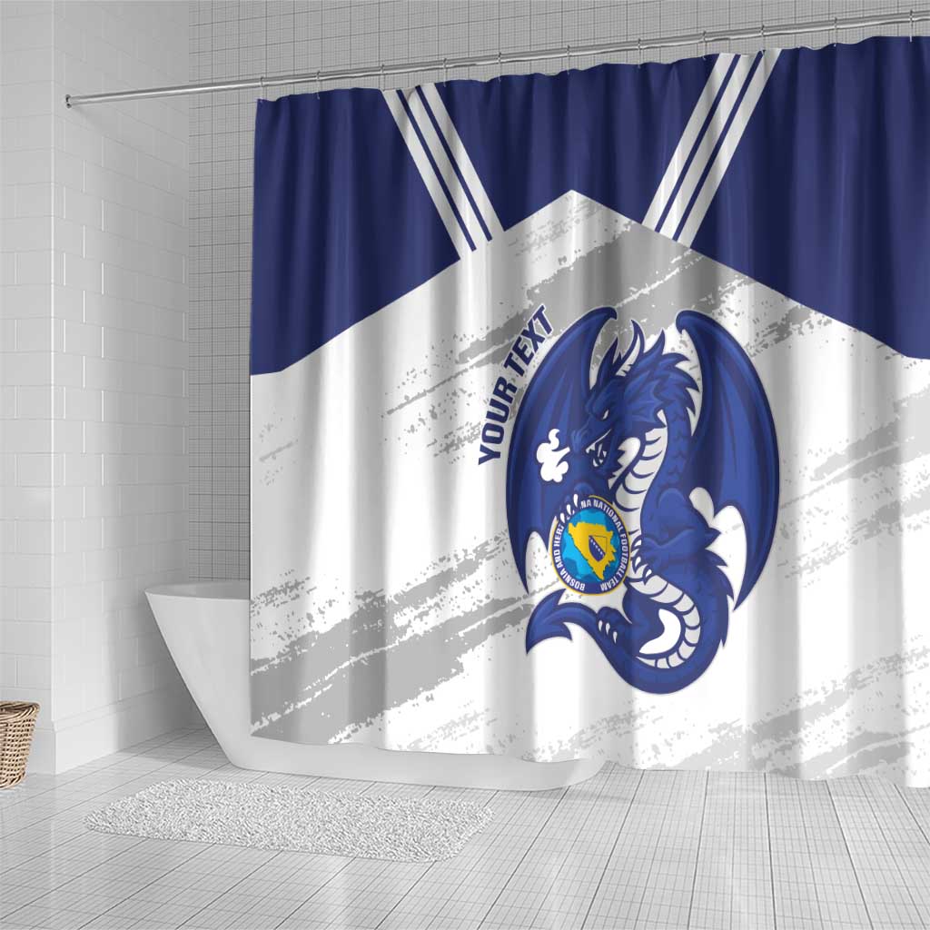 Bosnia and Herzegovina Football Custom Shower Curtain Go Zmajevi Mi smo uz vas White Version - Wonder Print Shop