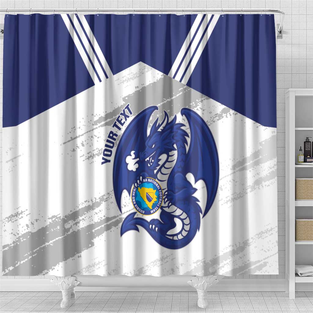 Bosnia and Herzegovina Football Custom Shower Curtain Go Zmajevi Mi smo uz vas White Version - Wonder Print Shop