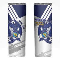 Bosnia and Herzegovina Football Custom Skinny Tumbler Go Zmajevi Mi smo uz vas White Version - Wonder Print Shop