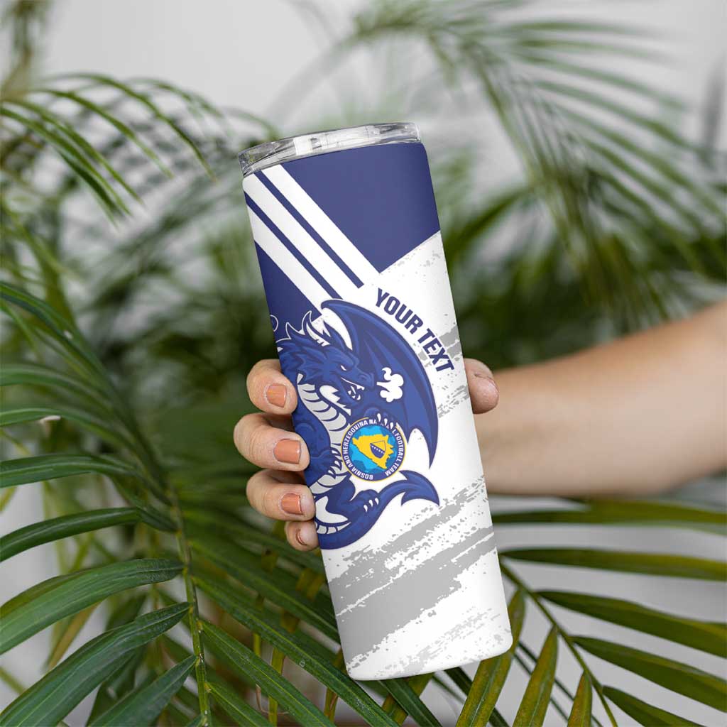 Bosnia and Herzegovina Football Custom Skinny Tumbler Go Zmajevi Mi smo uz vas White Version - Wonder Print Shop