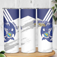 Bosnia and Herzegovina Football Custom Skinny Tumbler Go Zmajevi Mi smo uz vas White Version - Wonder Print Shop