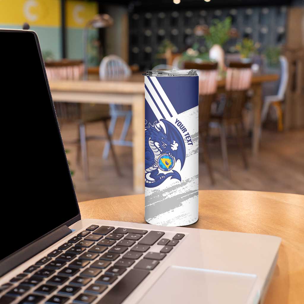 Bosnia and Herzegovina Football Custom Skinny Tumbler Go Zmajevi Mi smo uz vas White Version - Wonder Print Shop