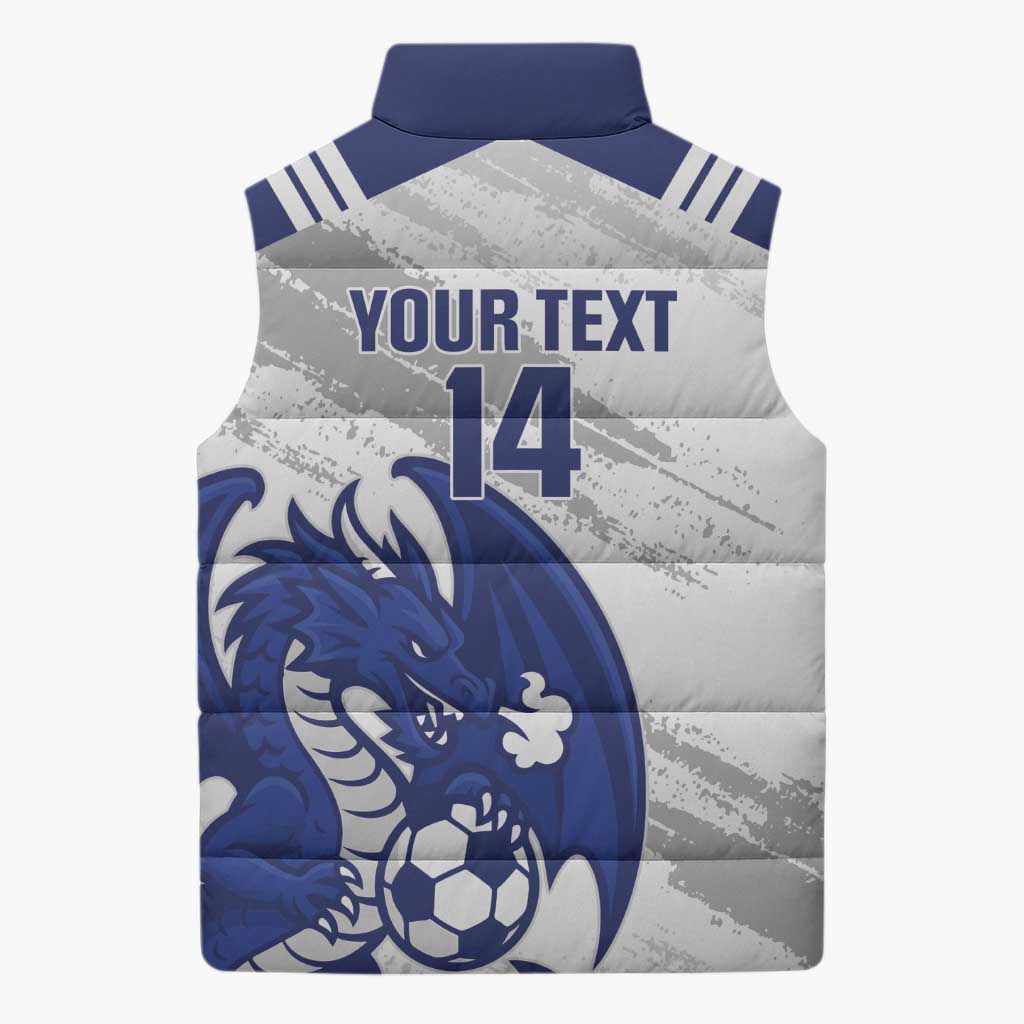 Bosnia and Herzegovina Football Custom Sleeveless Puffer Jacket Go Zmajevi Mi smo uz vas White Version - Wonder Print Shop