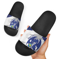 Bosnia and Herzegovina Football Custom Slide Sandals Go Zmajevi Mi smo uz vas White Version - Wonder Print Shop