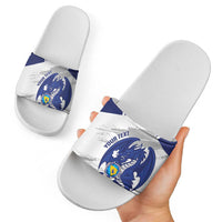 Bosnia and Herzegovina Football Custom Slide Sandals Go Zmajevi Mi smo uz vas White Version - Wonder Print Shop