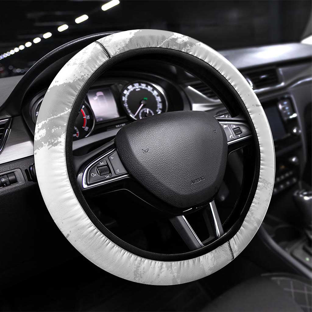 Bosnia and Herzegovina Football Steering Wheel Cover Go Zmajevi Mi smo uz vas White Version - Wonder Print Shop