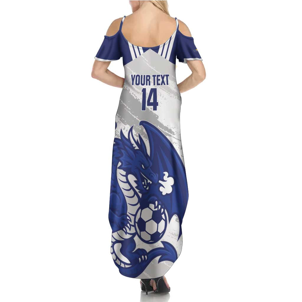 Bosnia and Herzegovina Football Custom Summer Maxi Dress Go Zmajevi Mi smo uz vas White Version - Wonder Print Shop