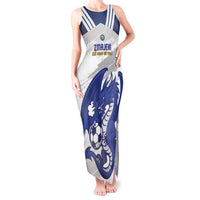Bosnia and Herzegovina Football Custom Tank Maxi Dress Go Zmajevi Mi smo uz vas White Version - Wonder Print Shop