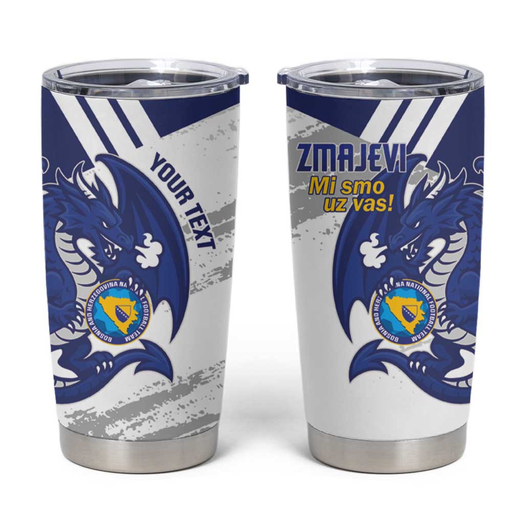 Bosnia and Herzegovina Football Custom Tumbler Cup Go Zmajevi Mi smo uz vas White Version - Wonder Print Shop