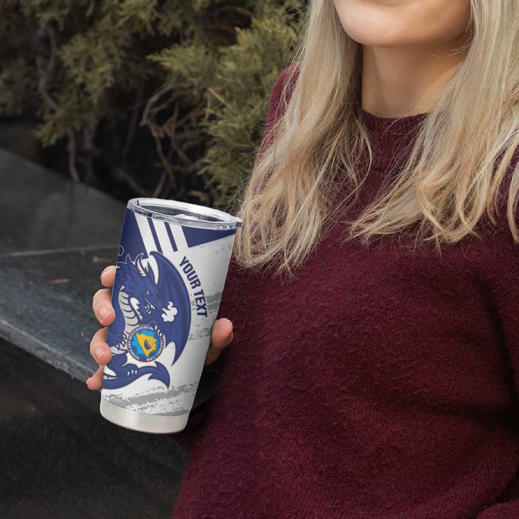 Bosnia and Herzegovina Football Custom Tumbler Cup Go Zmajevi Mi smo uz vas White Version - Wonder Print Shop