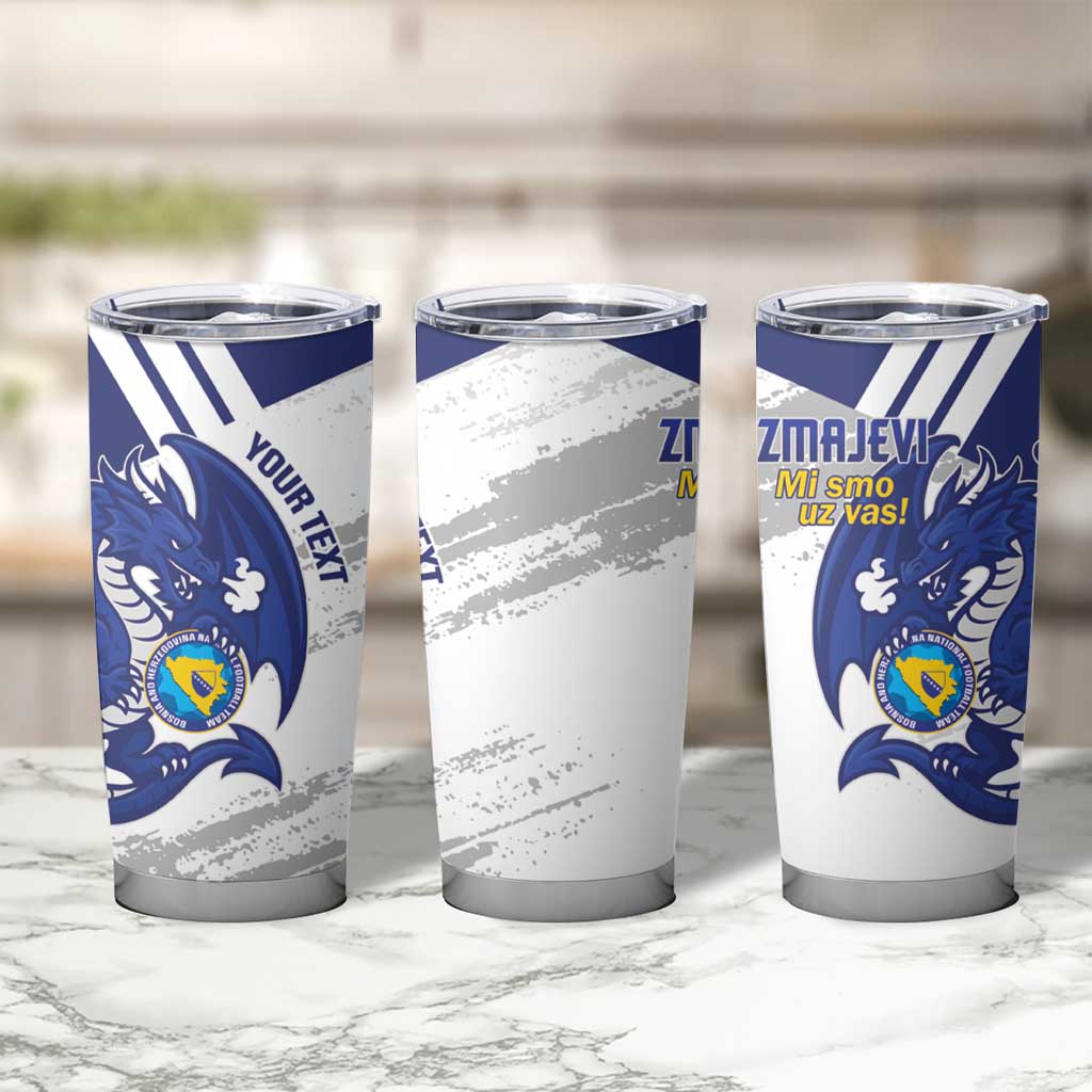 Bosnia and Herzegovina Football Custom Tumbler Cup Go Zmajevi Mi smo uz vas White Version - Wonder Print Shop