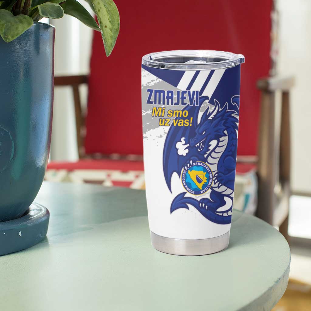 Bosnia and Herzegovina Football Custom Tumbler Cup Go Zmajevi Mi smo uz vas White Version - Wonder Print Shop