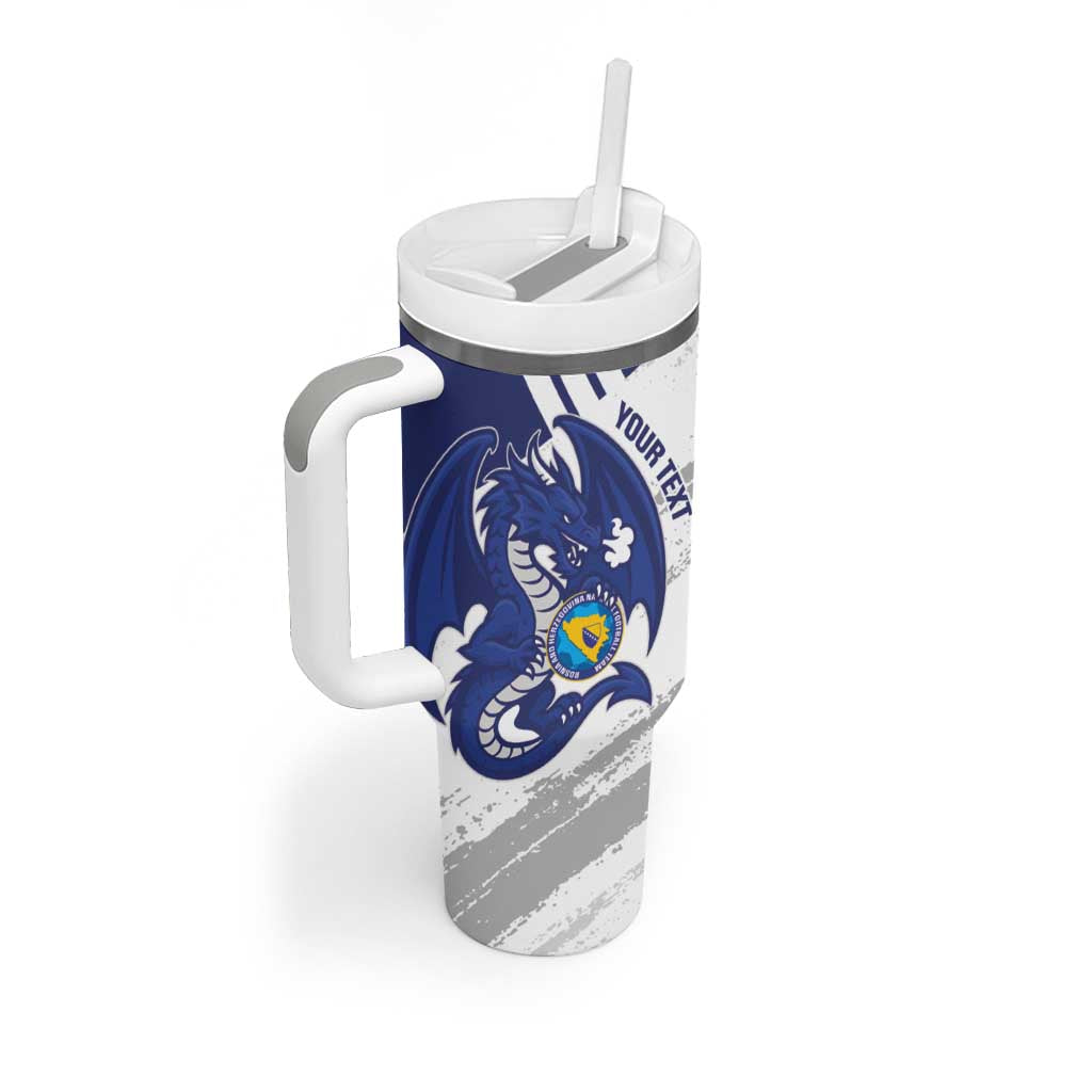 Bosnia and Herzegovina Football Custom Tumbler With Handle Go Zmajevi Mi smo uz vas White Version - Wonder Print Shop