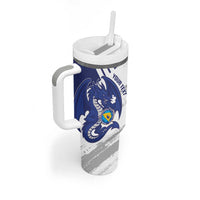 Bosnia and Herzegovina Football Custom Tumbler With Handle Go Zmajevi Mi smo uz vas White Version - Wonder Print Shop