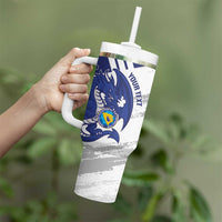 Bosnia and Herzegovina Football Custom Tumbler With Handle Go Zmajevi Mi smo uz vas White Version - Wonder Print Shop