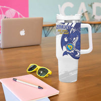 Bosnia and Herzegovina Football Custom Tumbler With Handle Go Zmajevi Mi smo uz vas White Version - Wonder Print Shop