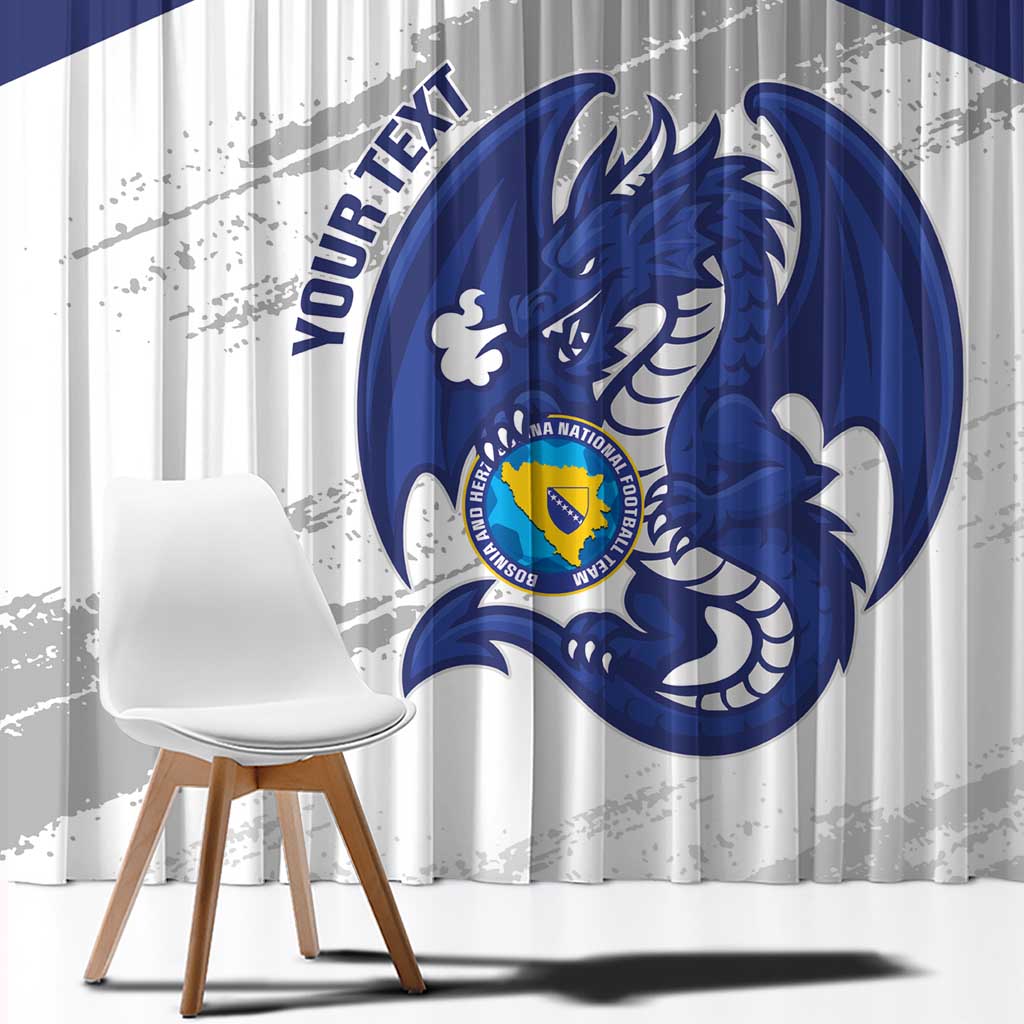 Bosnia and Herzegovina Football Custom Window Curtain Go Zmajevi Mi smo uz vas White Version - Wonder Print Shop