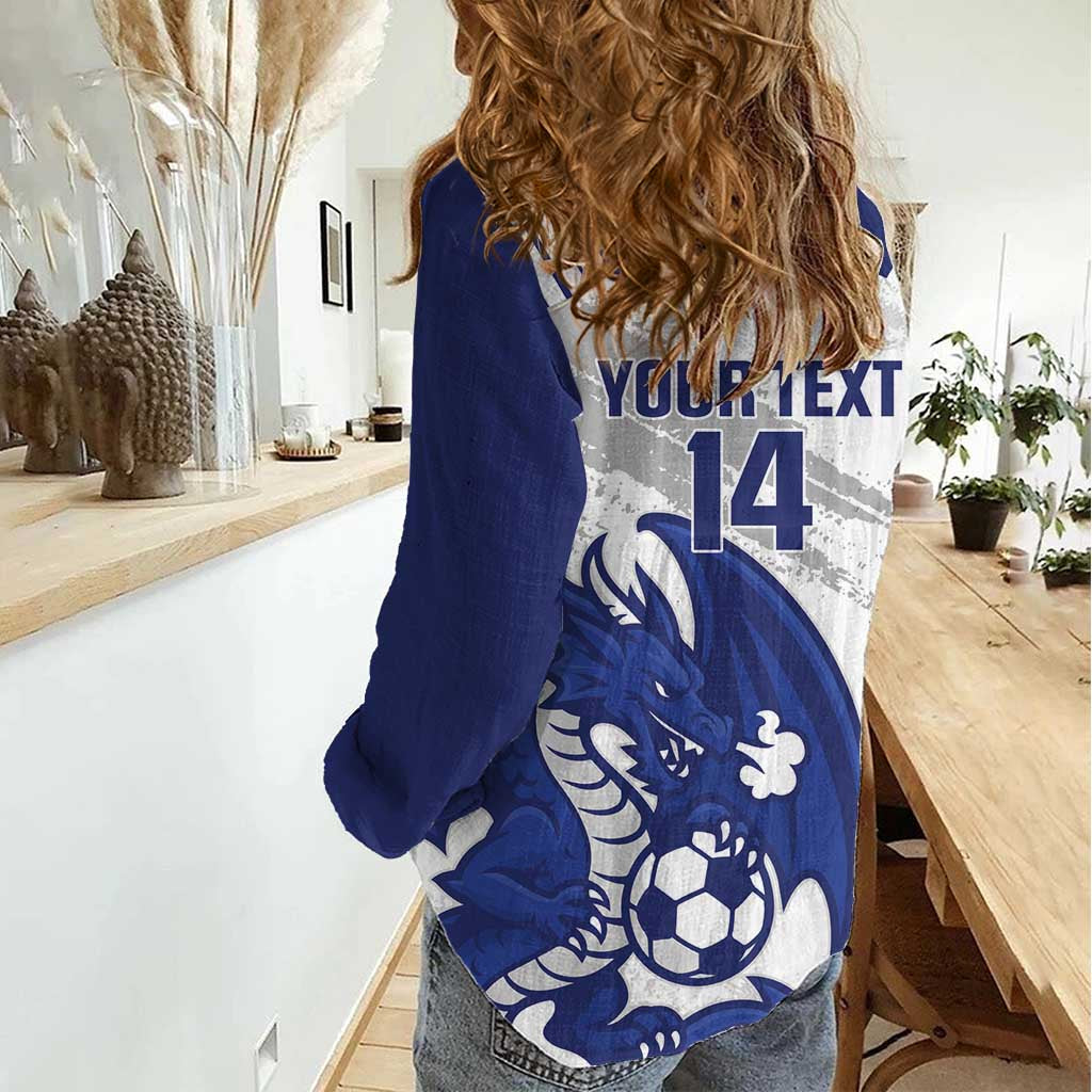 Bosnia and Herzegovina Football Custom Women Casual Shirt Go Zmajevi Mi smo uz vas White Version - Wonder Print Shop