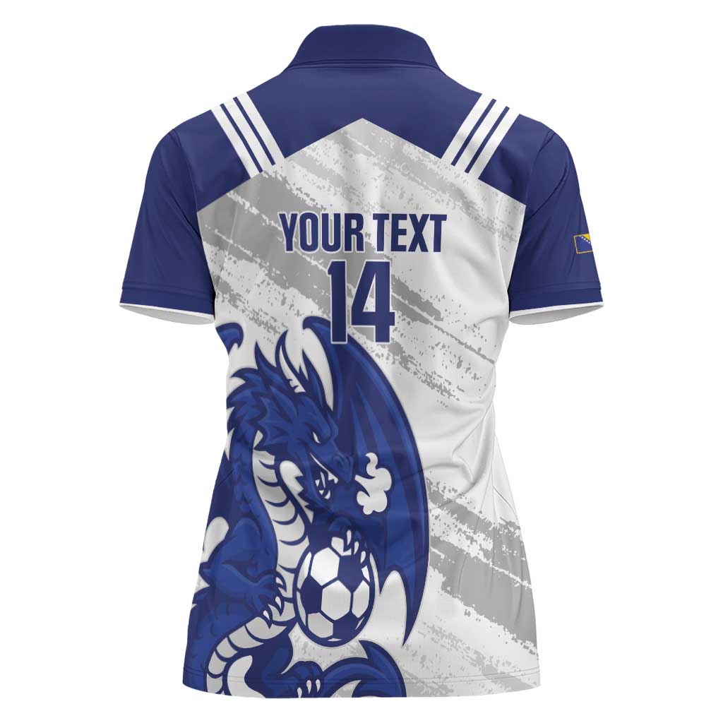 Bosnia and Herzegovina Football Custom Women Polo Shirt Go Zmajevi Mi smo uz vas White Version - Wonder Print Shop