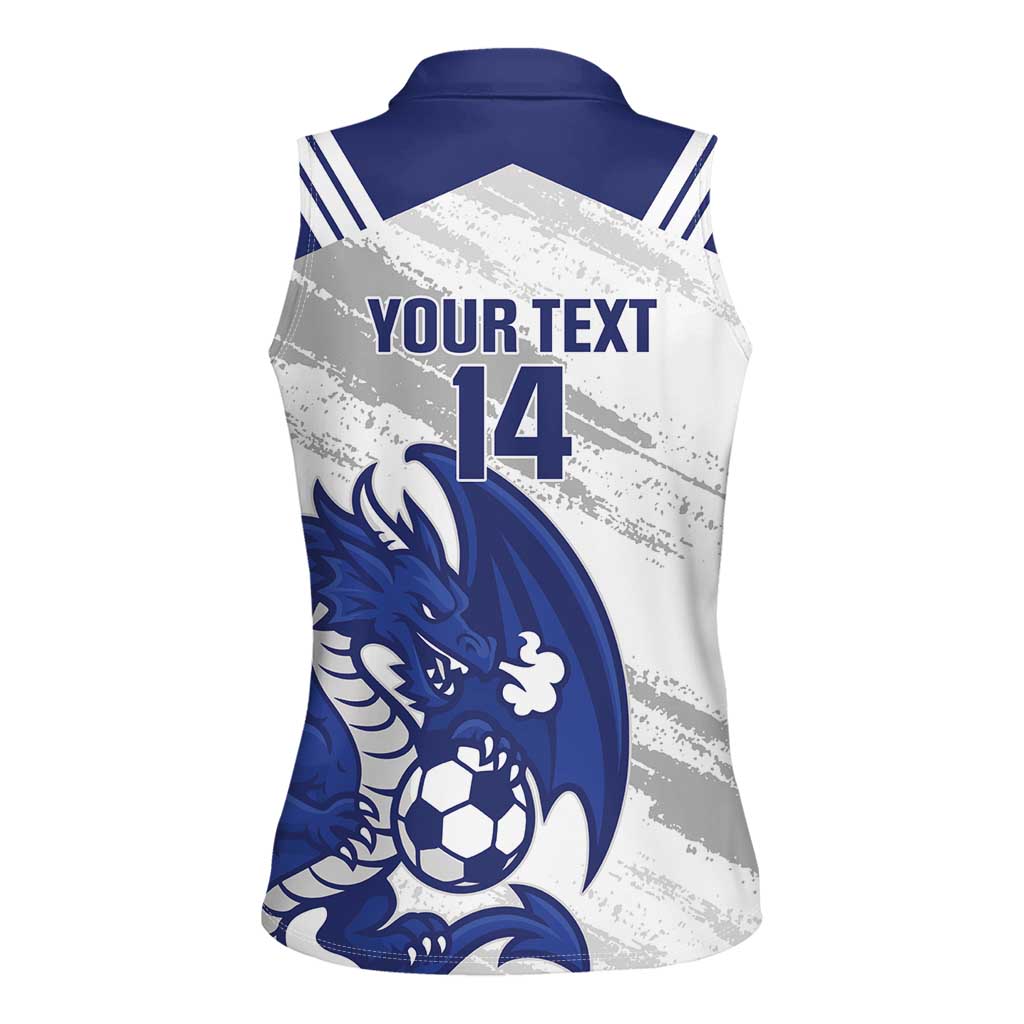 Bosnia and Herzegovina Football Custom Women Sleeveless Polo Shirt Go Zmajevi Mi smo uz vas White Version - Wonder Print Shop