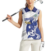 Bosnia and Herzegovina Football Custom Women Sleeveless Polo Shirt Go Zmajevi Mi smo uz vas White Version - Wonder Print Shop