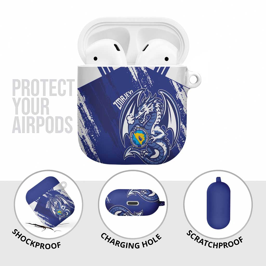 Bosnia and Herzegovina Football AirPods Case Go Zmajevi Mi smo uz vas Blue Version - Wonder Print Shop