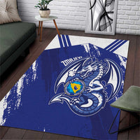 Bosnia and Herzegovina Football Area Rug Go Zmajevi Mi smo uz vas Blue Version - Wonder Print Shop