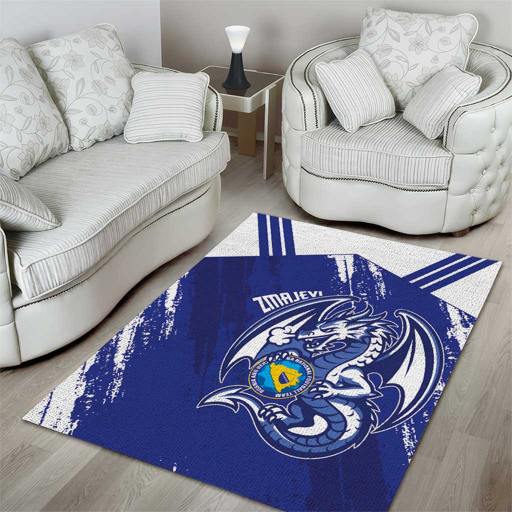 Bosnia and Herzegovina Football Area Rug Go Zmajevi Mi smo uz vas Blue Version - Wonder Print Shop