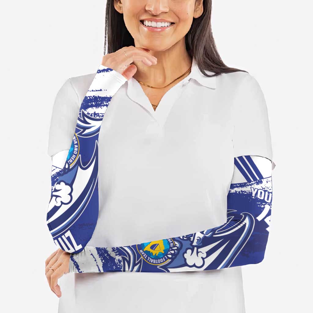 Bosnia and Herzegovina Football Custom Arm Sleeves Go Zmajevi Mi smo uz vas Blue Version - Wonder Print Shop