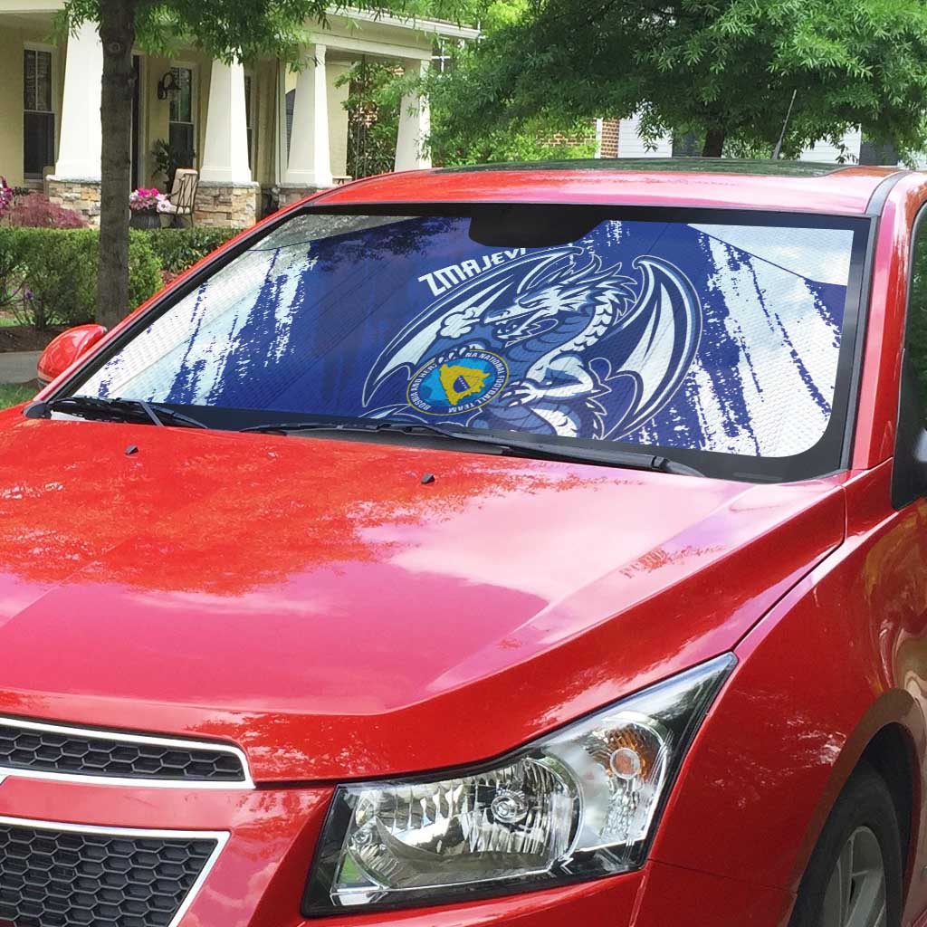 Bosnia and Herzegovina Football Auto Sun Shade Go Zmajevi Mi smo uz vas Blue Version - Wonder Print Shop