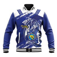 Bosnia and Herzegovina Football Custom Baseball Jacket Go Zmajevi Mi smo uz vas Blue Version - Wonder Print Shop