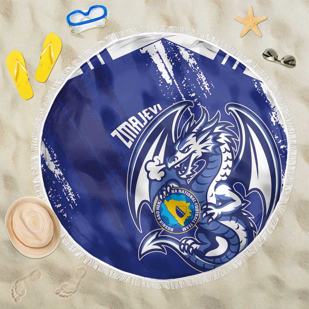 Bosnia and Herzegovina Football Beach Blanket Go Zmajevi Mi smo uz vas Blue Version - Wonder Print Shop