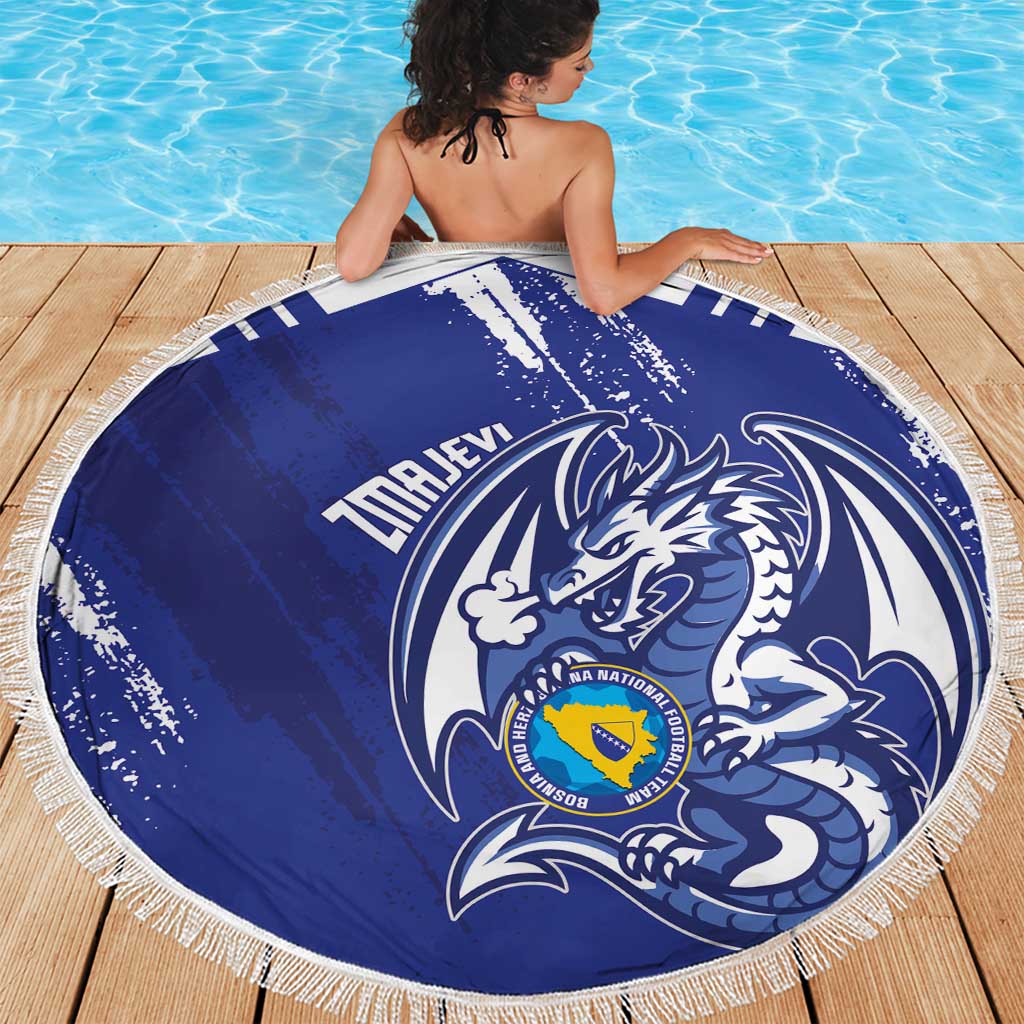 Bosnia and Herzegovina Football Beach Blanket Go Zmajevi Mi smo uz vas Blue Version - Wonder Print Shop