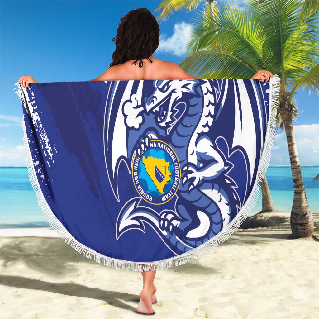 Bosnia and Herzegovina Football Beach Blanket Go Zmajevi Mi smo uz vas Blue Version - Wonder Print Shop