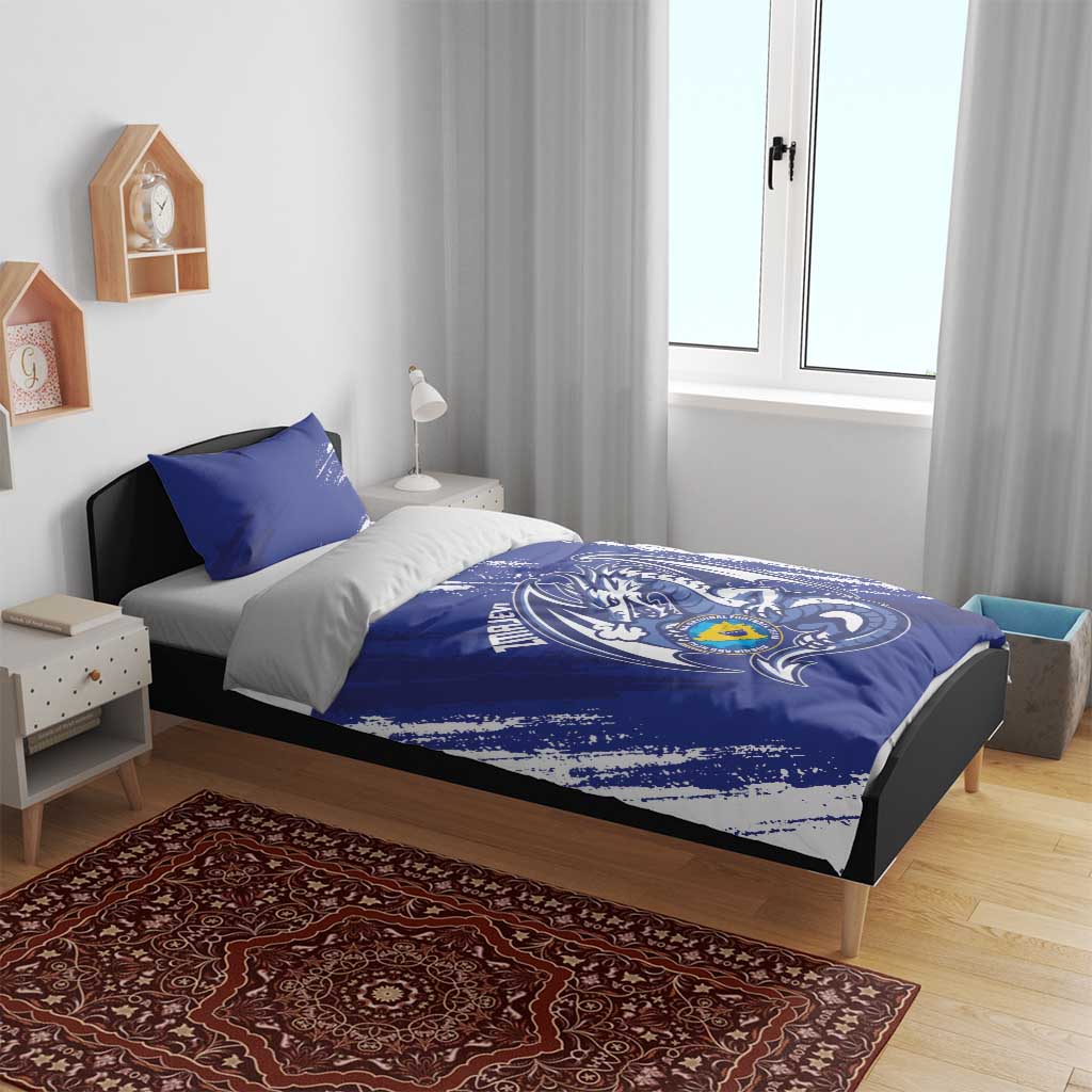 Bosnia and Herzegovina Football Bedding Set Go Zmajevi Mi smo uz vas Blue Version - Wonder Print Shop