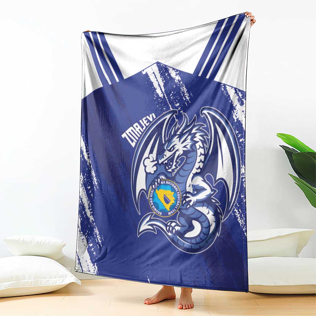 Bosnia and Herzegovina Football Blanket Go Zmajevi Mi smo uz vas Blue Version - Wonder Print Shop